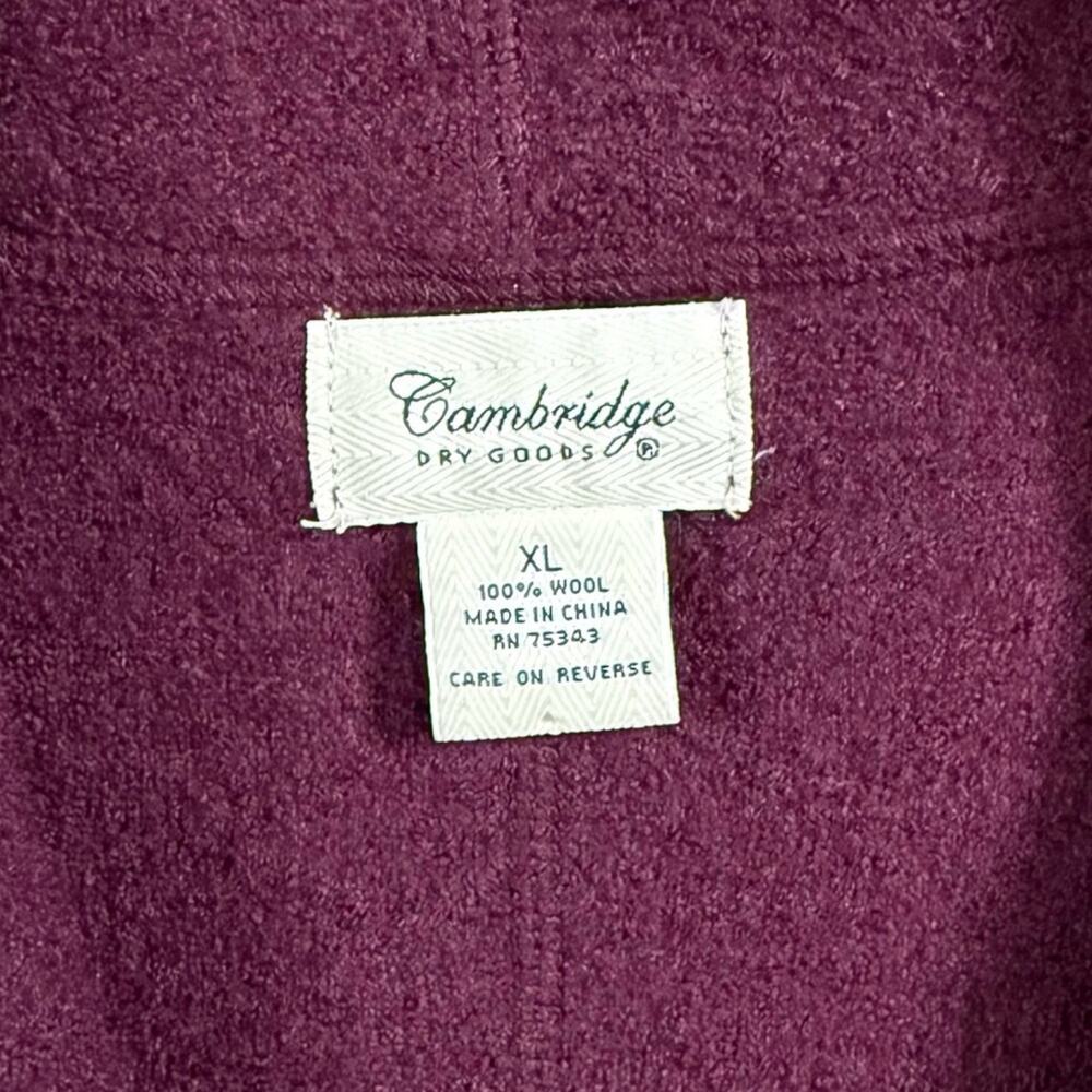 Cambridge Dry Goods 100% wool shawl jacket blazer wine burgundy XL EUC - Picture 2 of 3